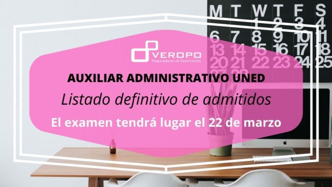 Listado provisional admitidos Auxiliar Administrativo UNED