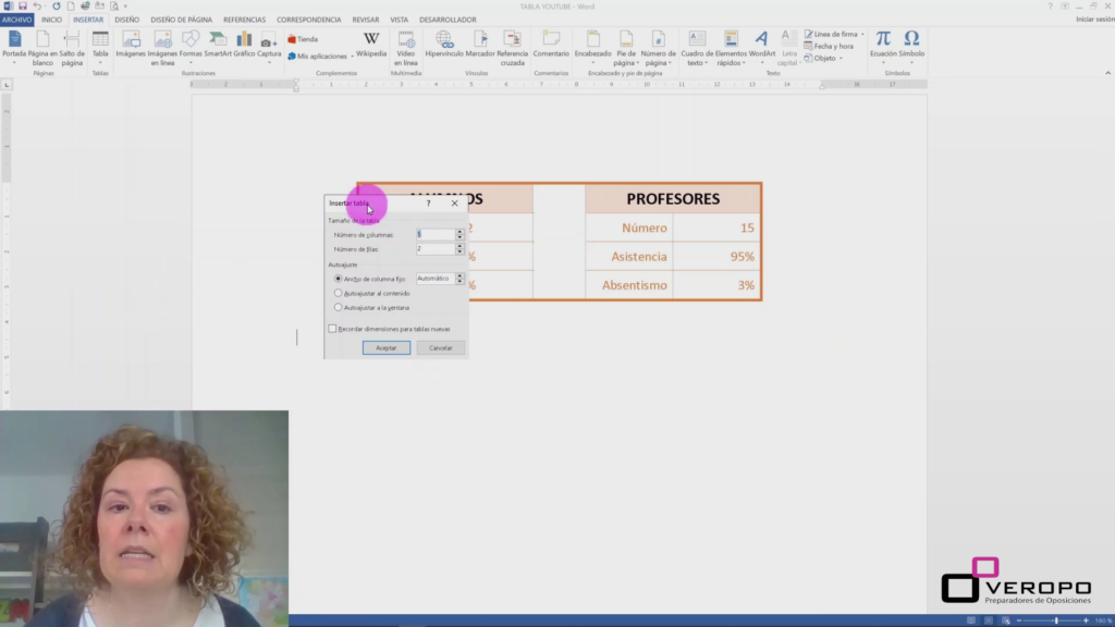 La forma más rápida de hacer una tabla de Word en un examen de oposición_2