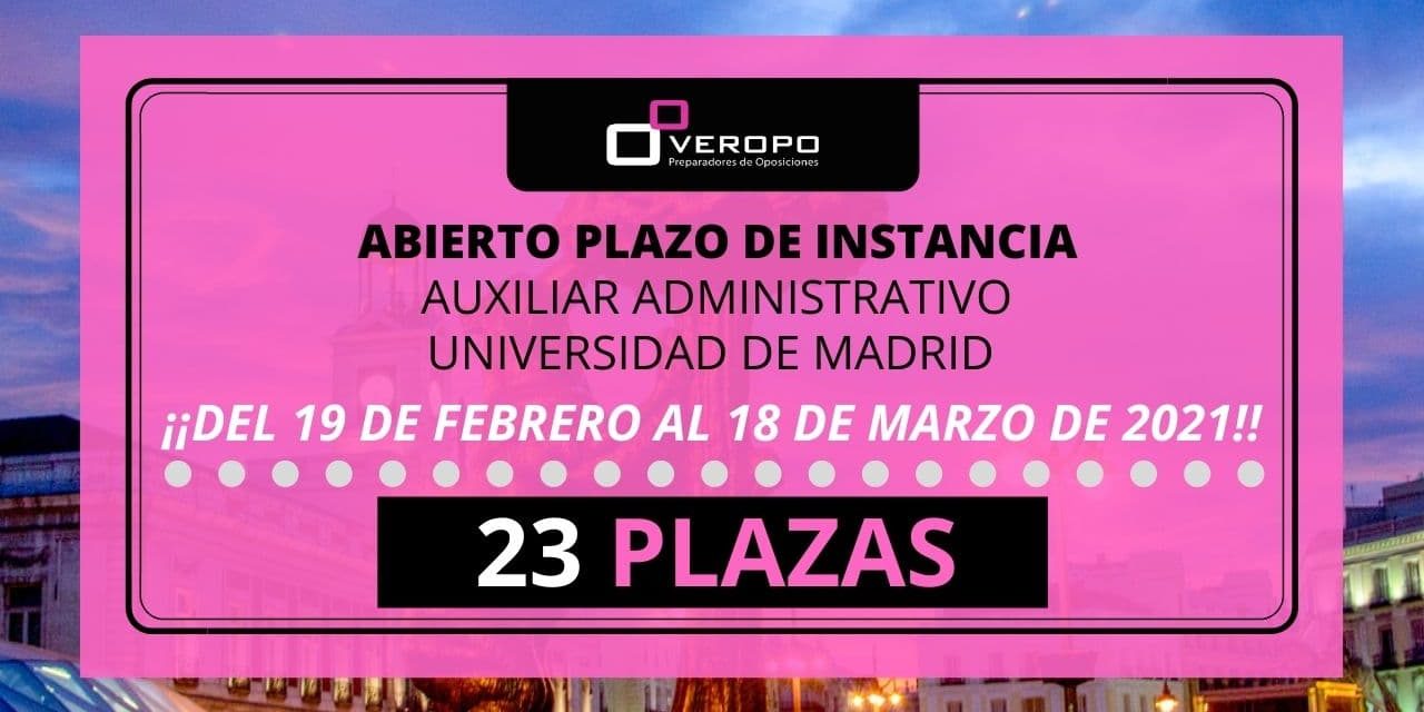 2021-02-20 Convocatoria Auxiliar Administrativo Universidad de Madrid